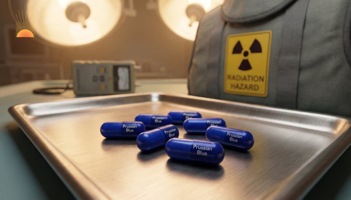 Prussian Blue ferric hexacyanoferrate capsules for radiation emergency treatment and caesium decontamination