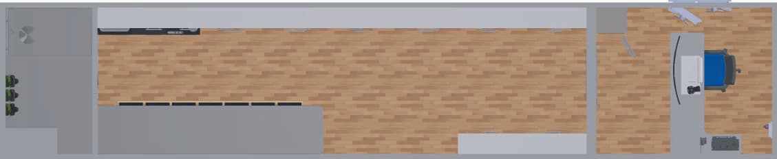 ISO-40 floor plan — 12.19 × 2.44 × 2.59 m